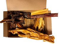 Mischbox Kausnack für alle Hunde I Kopfhaut, Käse, Ochsenziemer I XXL Mix