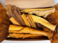 Mischbox für große Hunde I Kausnack XXL: Ochsenziemer, Rinderkopfhaut, Pferd