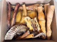 Mischbox: Die Harte Kiste I XXL Kauartikel für starke Hunde I Ochsenziemer & Knochen