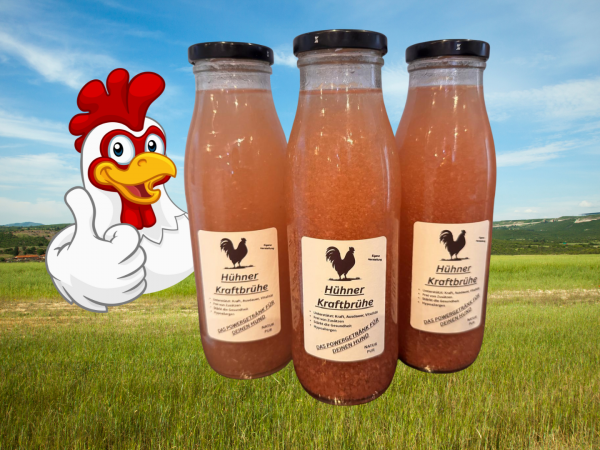 6er Set Spar-Vorteil! Fresszeug 100% Hühner Kraft Brühe (6x 500ml)