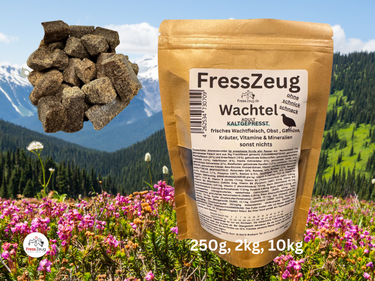 2kg Wachtel Kaltgepresst Adult  Naturnahes Premium-Hundefutter, 10,50